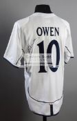 Michael Owen signed replica of his England 5 Germany 1 jersey,