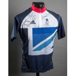 Multi-signed London 2012 Olympic Games Great Britain cycling shirt,