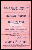 12 Dulwich Hamlet home programmes season 1936-37,