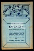 Queen's Park Rangers reserves v Swansea Town reserves programme 27th April 1929,