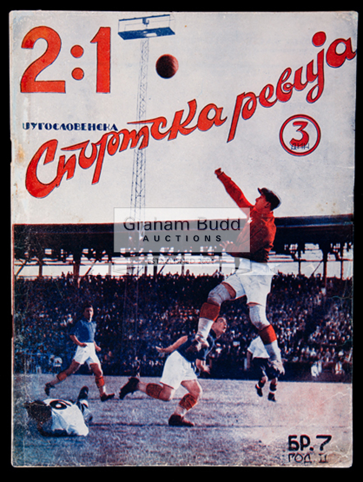 Yugoslavian sports magazine with coverage of the international friendly match v England played in