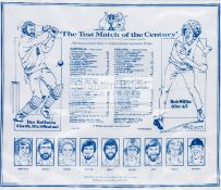 An autographed commemorative scorecard for the "Test Match of the Century" England v Australia at