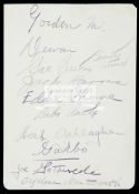 Album page signed by American sportsmen including Babe Ruth,