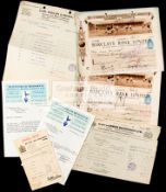 A group of eight Tottenham Hotspur FC banker's cheques dating from 1925,