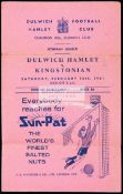 A collection of 160+ Dulwich Hamlet home programmes dating between seasons 1960-61 and 1970-71,