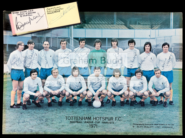 Fully-signed Tottenham Hotspur 1971 Football League Cup Finalists poster,