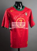 Cristiano Ronaldo & Luis Figo double-signed Portugal Euro 2004 replica jersey,