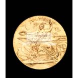 Athens 1906 Intercalated Olympic Games cased gilt-bronze version of the participation medal,