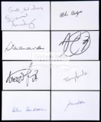Autographed football index cards, 213 in total,