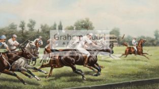 After Major Godfrey Douglas Giles (1857-1941) POLO AT HURLINGHAM signed in pencil by the artist