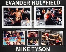 Evander Holyfield & Mike Tyson double-signed photographic display,