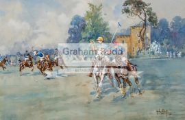 John Gregory King (1929-2014) POLO AT CIRENCESTER PARK Signed & dated '86, watercolour on paper,