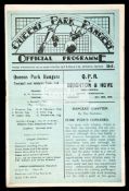 Queen's Park Rangers reserves v Brighton & Hove Albion reserves programme 26th October 1929,