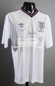 England 1986 World Cup shirt signed by Bobby Robson, Kerry Dixon, Peter Beardsley,