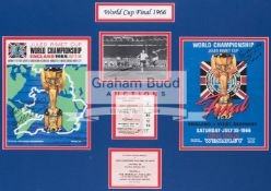 A Geoff Hurst signed 1966 World Cup memorabilia display,