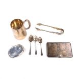 A collection of British silver items.