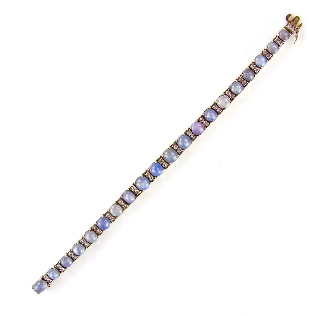 White metal star sapphire bracelet. - Image 2 of 2