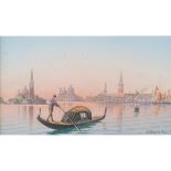 Ongania, Umberto 1860 - 1896 Italian, Venetian scene. 5 x 8.6 ins., (12.6 x 21.8 cms.