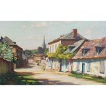 Barry, Sir Claude Francis 1883-1970 British AR, A Cornish Village. 22 x 37 ins., (56 x 94 cms.