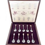 A limited edition collection of ten enamelled silver spoons entitled 'The Queen's Beasts