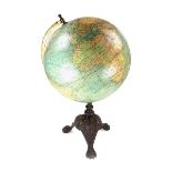 A Johnston's New Century twelve inch terrestrial globe, early 20th century.