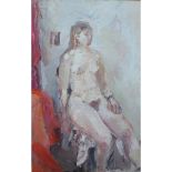 Eyton, Anthony RA b1923 British AR, Seated Nude. 46 x 30 ins., (117 x 76 cms.