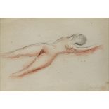 Lowndes, Alan Bailey 1921-1978 British, Recumbent Nude. 13 x 19 ins., (33 x 48.56 cms.