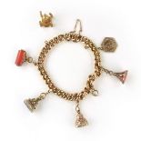 Yellow gold charm bracelet.