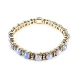 White metal star sapphire bracelet.