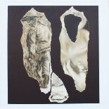 Miller, Alain b1963 British AR, Untitled (Walking Figure, Hand and Shape). 18 x 17.5 ins., (45.