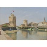 Davies, Gordon 1926-2007 British AR, (Two paintings)The Harbour, La Rochelle. 12.75 x 18 ins.