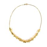 Yellow gold Omani bead necklace.