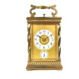 French brass repeater carriage clock with alarm.