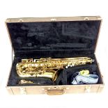 An Arbiter Pro Sound saxophone. Comes with a carry case. Numbered '980161'. Saxophone: 23 in (58.