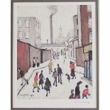 Lowry, Stephen 1887-1976 British AR, Street Scene near a Factory. 10 x 8 ins., (25 x 20 cms.