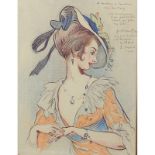 Bac, Ferdinand Sigmund 1859-1952 French AR, A Madame le Contesse Van der Berg. 7 x 5.5 ins.