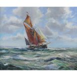 Winter, Malcolm b1943 British AR, Thames Barge. 20 x 24 ins., (51 x 61 cms.), Oil on Canvas, Signed.