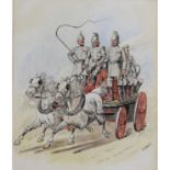 Simkin, Richard 1840-1926 Brtitish AR, The Fire Engine, Clear the Way. 6 x 4 ins., (15 x 10 cms.