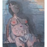 Melville, John 1902-1986 British AR, Pregnant Nude. 40 x 36 ins., (101.5 x 91.5 cms.), Oil on Board.