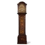 19th Century Chinoiserie Black Lacquered Longcase Clock, England.