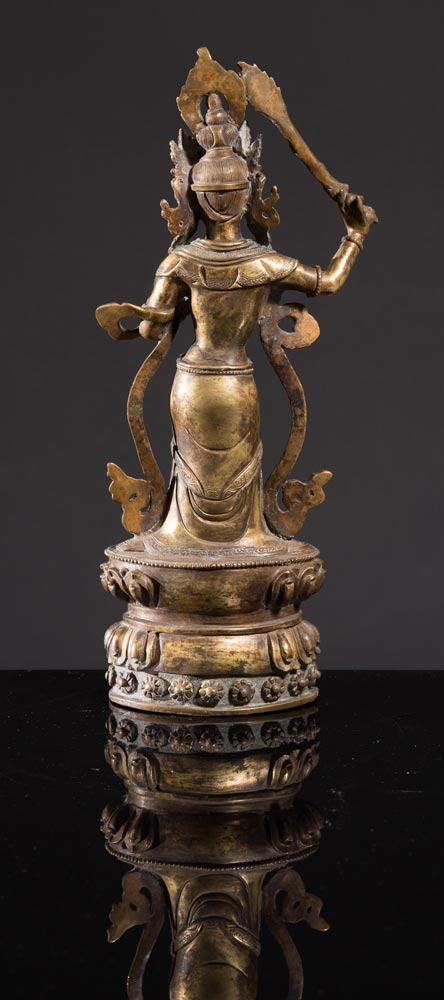 Copper, bronze and turquoise Tara, Tibet, early 19th Century. - Image 2 of 2