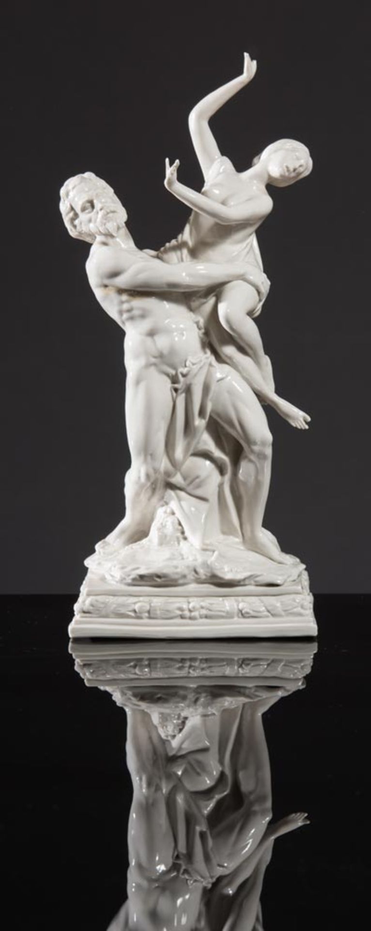 Luigi Fabris (Bassano del Grappa 1883 - 1952), "Ratto di Proserpina", white porcelain figurine.