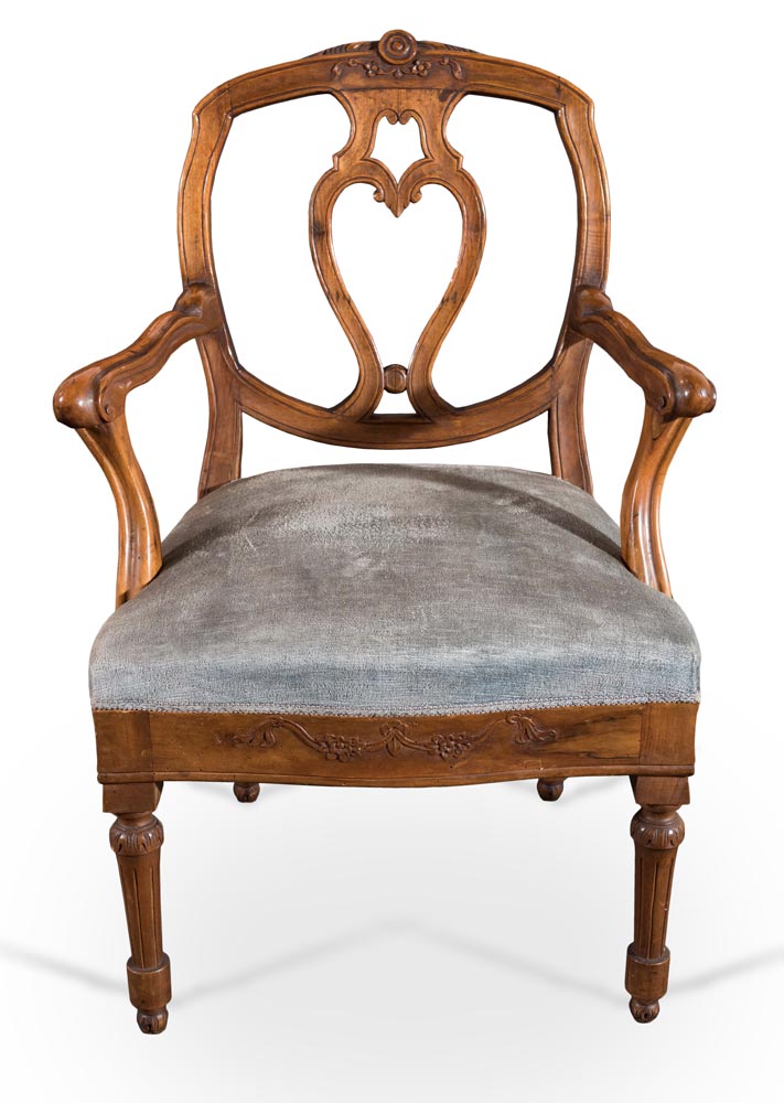 Pair of carved walnut fauteuils, late 18th Century - early 19th Century. - Image 2 of 2