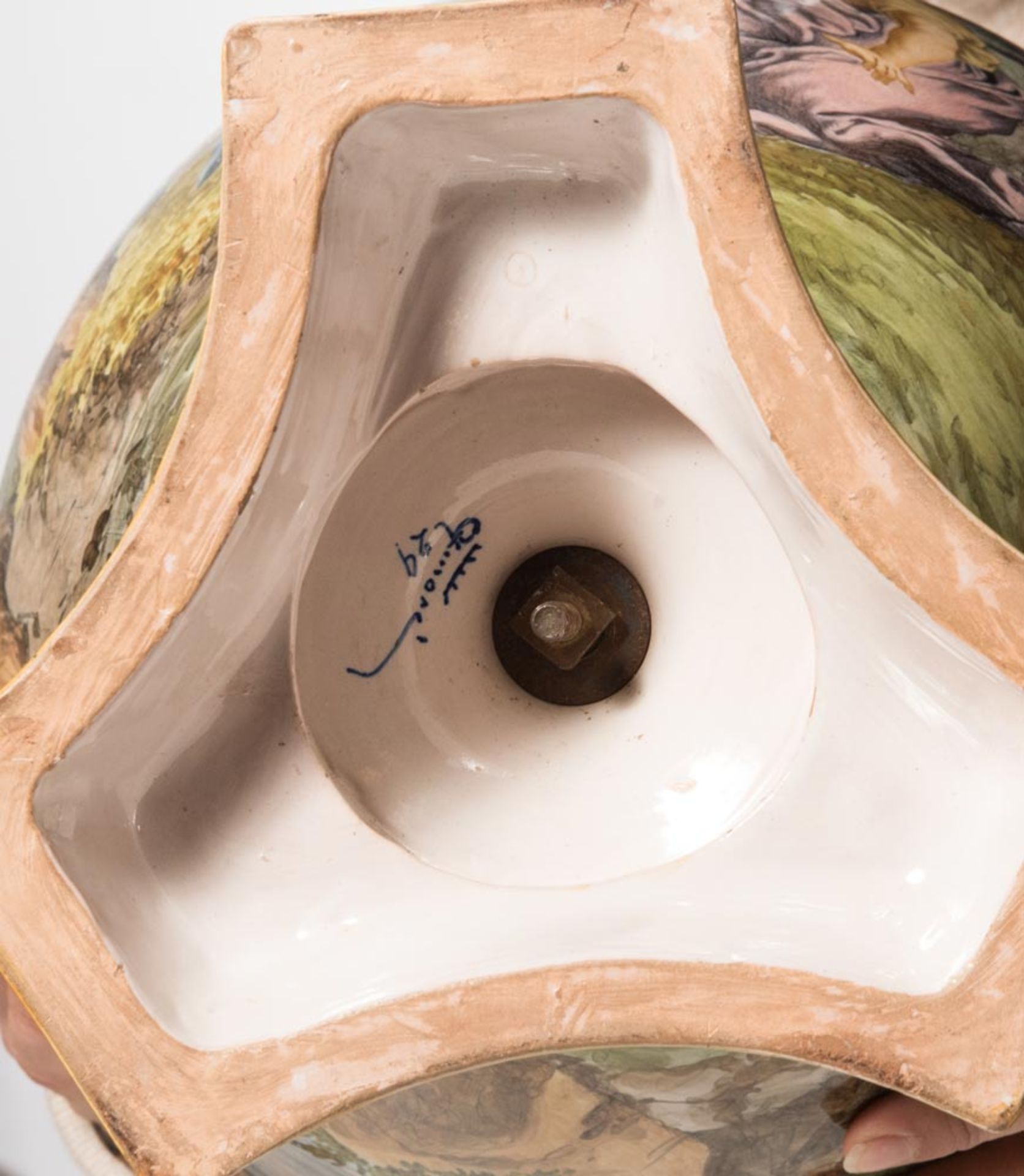 Ginori Manufacture, Doccia, polychrome majolica vase. - Image 2 of 2