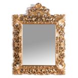 Carved and gilt wood mirror, 19th Century.