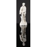 Luigi Fabris (Bassano del Grappa 1883 - 1952), "Ufficiale", white porcelain figurine.