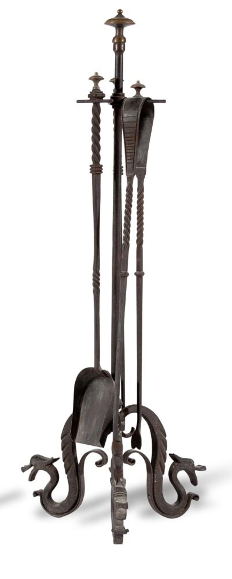 Iron fireplace set, early 20th Century