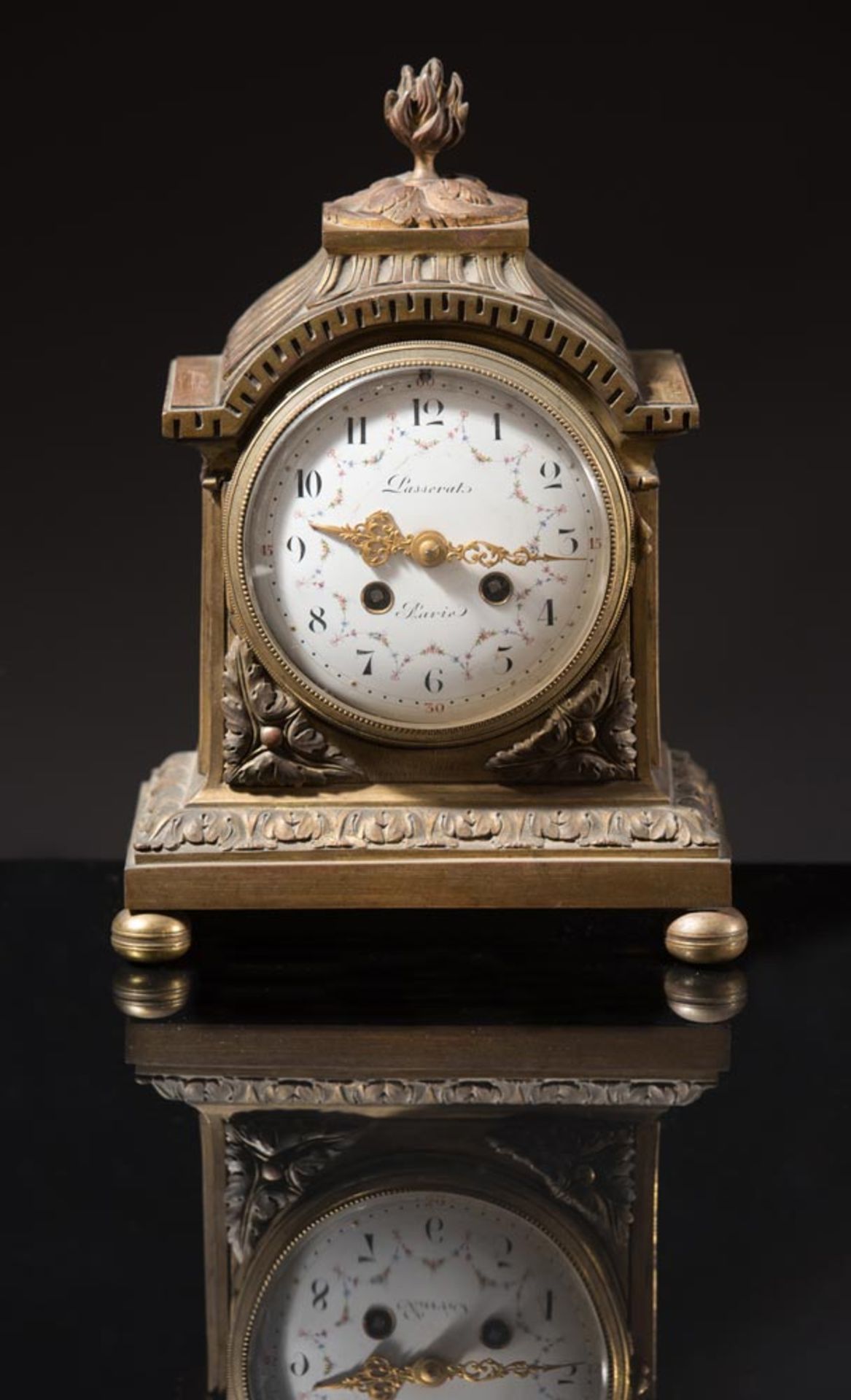 G. Megnin, gilt bronze table clock, France, 19th Century