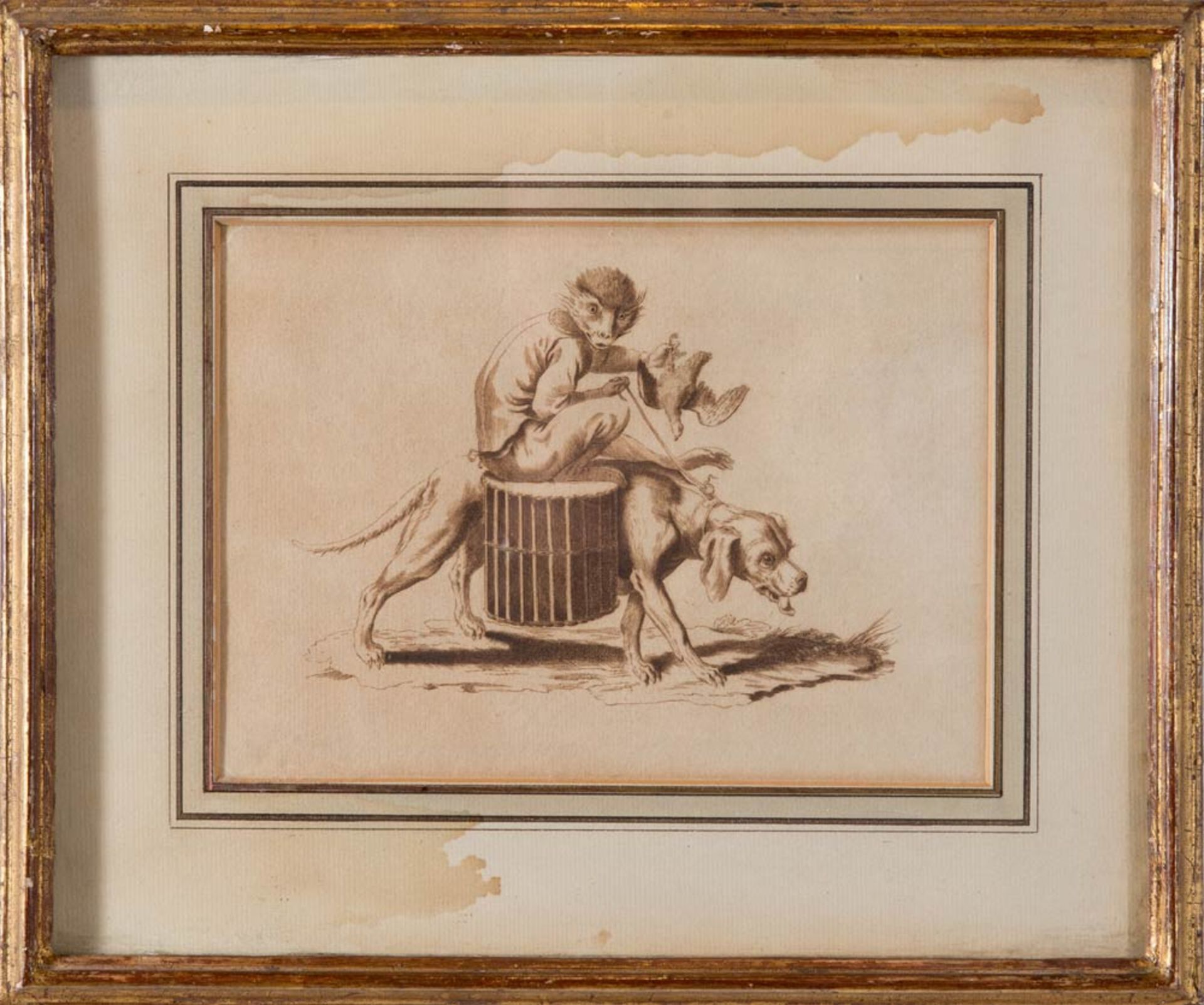 Da Antoon Overlaet (1720 - 1774), "Scimmia sul dorso di un cane"