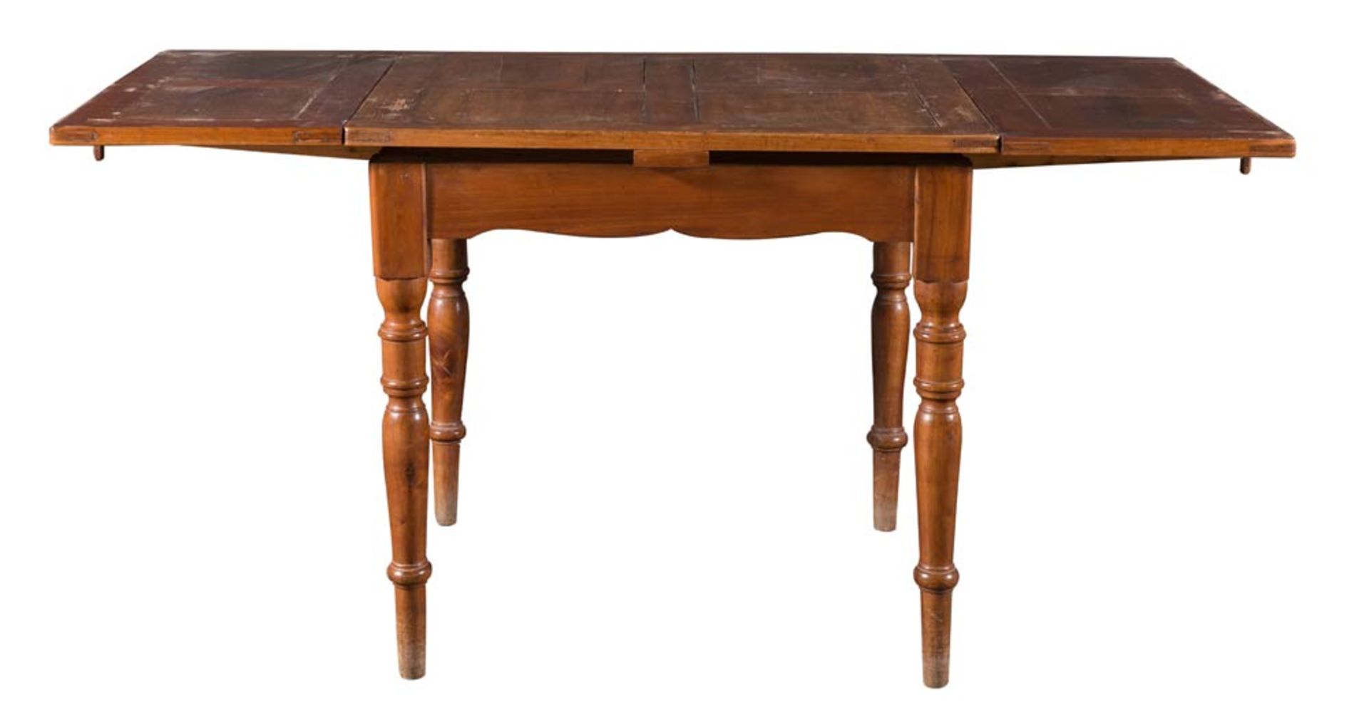 Cherry wood and walnut table with extensions, early 20th Century - Image 2 of 2